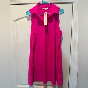 NWT!! ❤️Jude Connally Hot Pink Sleeveless Polo Dress